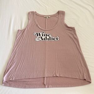 Express Wine Addict Mauve Tank Top